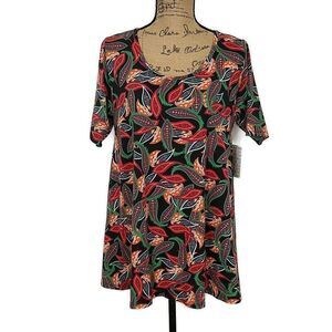 NWT Lularoe Womens sz S Perfect T Shirt Short Sleeve Scoop Neck Multicolor